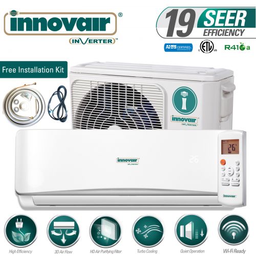 AIRE ACONDICIONADO TIPO MINI SPLIT TECNOLOGIA INVERTER, EFICIENCIA SEER 19, CAPACIDAD 24000 BTU, MARCA INNOVAIR
