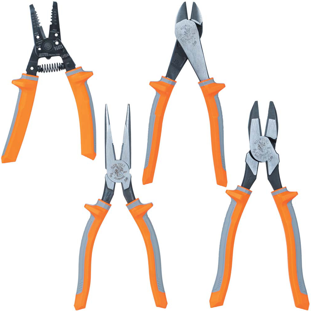 JUEGO DE TENAZAS AISLADAS 1000V, DE 4 PIEZAS, MARCA KLEIN TOOLS, MODELO 9417R