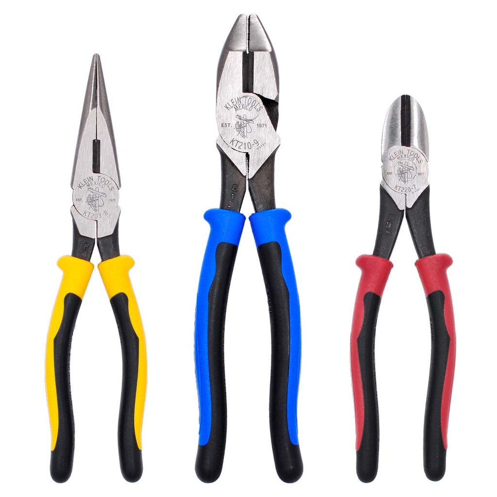 JUEGO DE TENAZAS PARA ELECTRICISTA, DE 3 PIEZAS, MARCA TULMEX, MODELO KTM0005