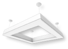 LAMPARA COLGANTE LED RECTANGULAR ARIA FRAME DE 2'X4', UL, 100W, 12000 LUM, 4000K, 120-277V, 50000 HRS, MARCA SYLVANIA, MODELO P04342-36