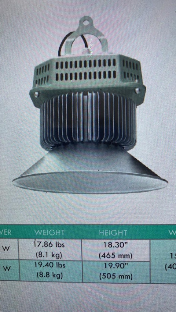 LAMPARA HIGH BAY DE 200W, MARCA XELEUM, MODELO XAH200-50UN120A