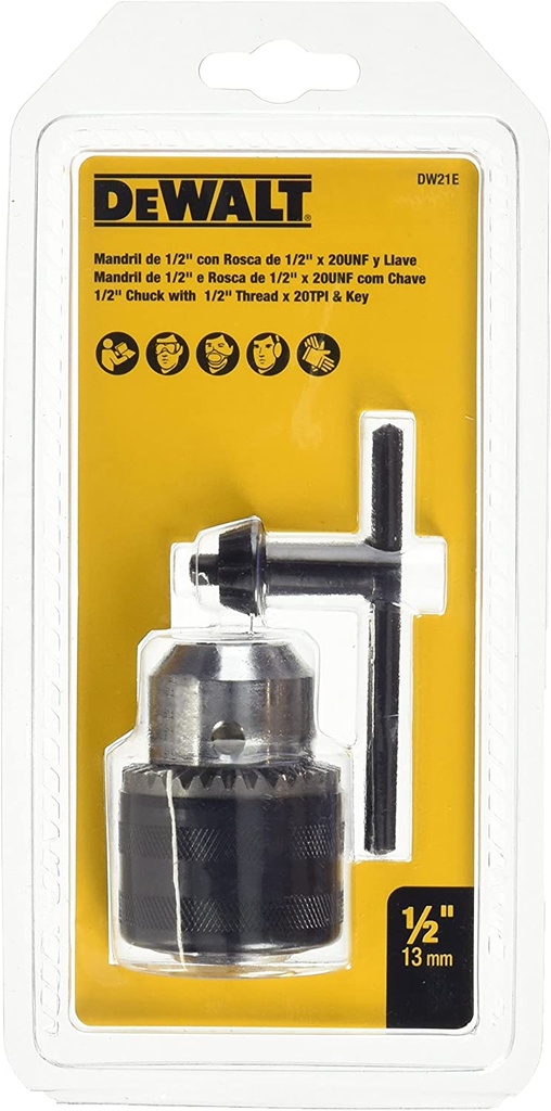 MANDRIL CON LLAVE 1/2", MARCA DEWALT, MODELO 21E