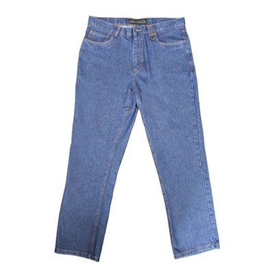 PANTALON JEANS DE ALGODON, DIELECTRICO, RELAXED FIT DE 18.3 CALORIAS, TALLA #34, MARCA CPA, MODELO 606-IND-DNM-34