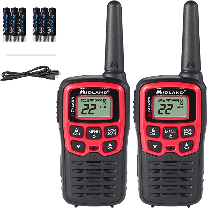 RADIO BIDIRECCIONAL GMRS DE 50 CANALES, (2 UNIDADES), MARCA MIDLAND, MODELO GXT1000VP4