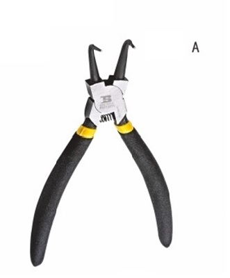 TENAZA CURVA, PARA CERRAR ANILLO (SEGURO) DE PRESION DE 7", MARCA BOSI TOOLS, MODELO BS213271