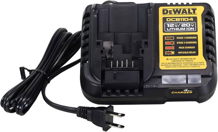 CARGADOR DE BATERIAS RAPIDO DE 4 A, 12V/20V/60V, MARCA DEWALT, MODELO DCB1104-B3