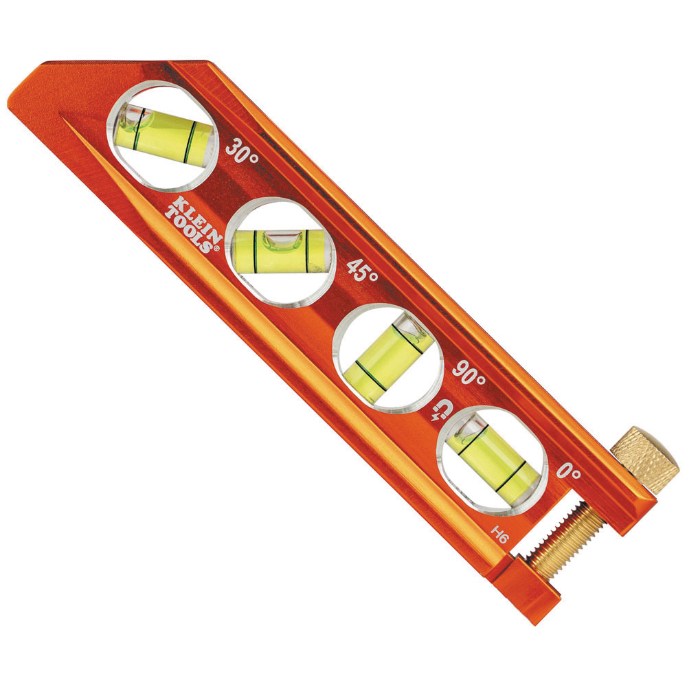 NIVEL ACCU-BEND DE 6.25", 4 AMPOLLAS GRANDES EN 4 ANGULOS: A NIVEL, A 90°, A 45° Y A 30°, MARCA KLEIN TOOLS, MODELO 935AB4V