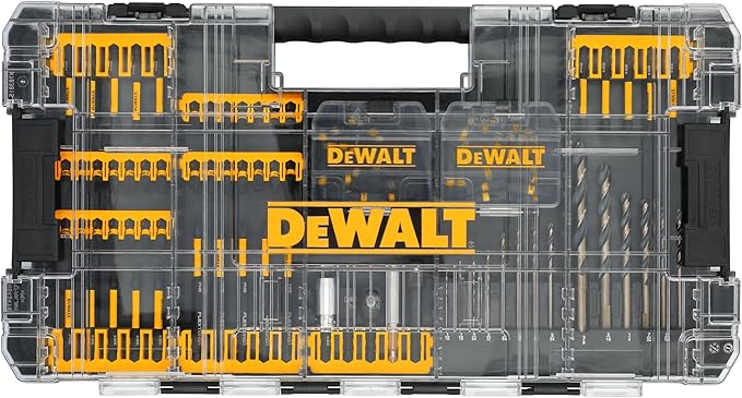 JUEGO DE BROCAS Y PUNTAS DE IMPACTO DE 100 PIEZAS, MARCA DEWALT, MODELO DWANGFT100SET