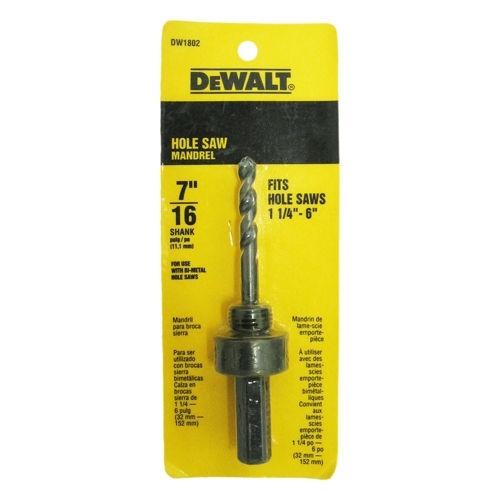 BROCA PARA SACABOCADO DE COPA BIMETALICA 1-1/4"-6", MARCA DEWALT, MODELO 1802