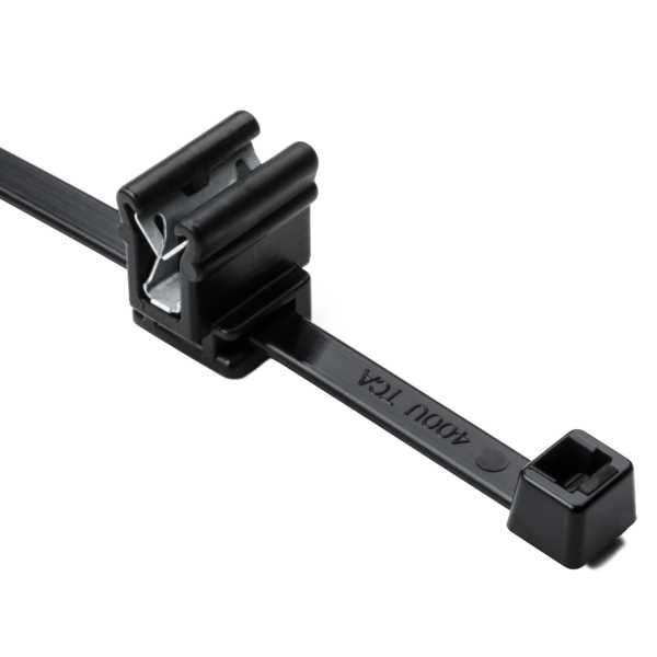 CLIP PARA BORDE PANEL SOLAR (1-3MM) CON FAJILLA DE 8" UV DE 50 LBS, FIJACION PERPENDICULAR, MARCA HELLERMANN TYTON