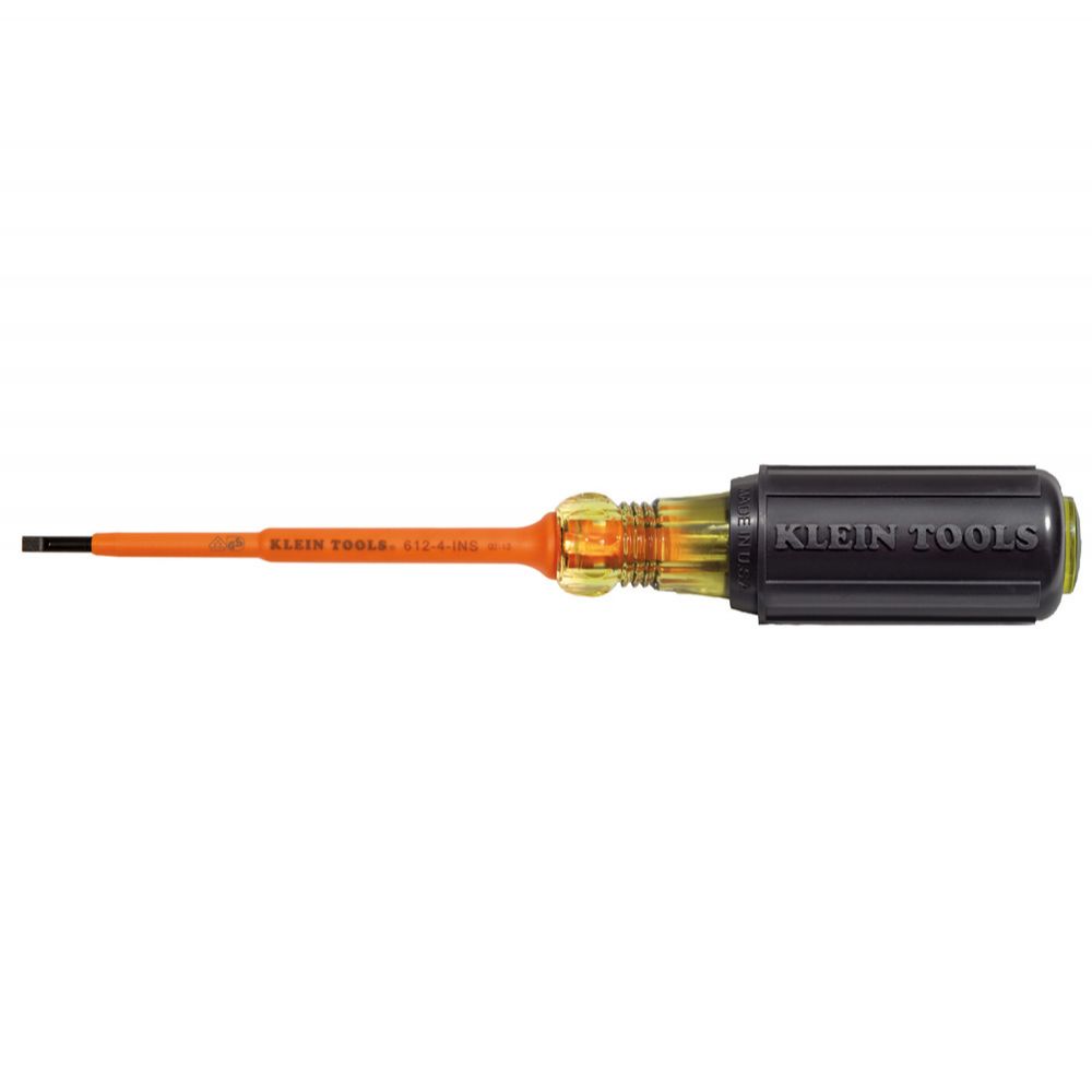 DESTORNILLADOR AISLADO 1000V PLANO, DE 1/8", DE 4", MARCA KLEIN TOOLS, MODELO 612-4-INS