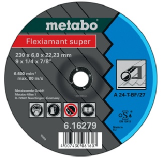 Disco de Desbaste de 4-1/2", FLEXIAMANT 4-1/2"X1/4"X7/8" STEEL, Metabo 616726000