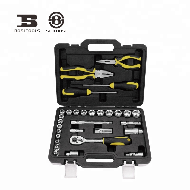 JUEGO DE CUBOS DE 1/2" MILIMETROS Y HERRAMIENTAS, DE 30 PIEZAS, MARCA BOSI TOOLS, MODELO BS511330