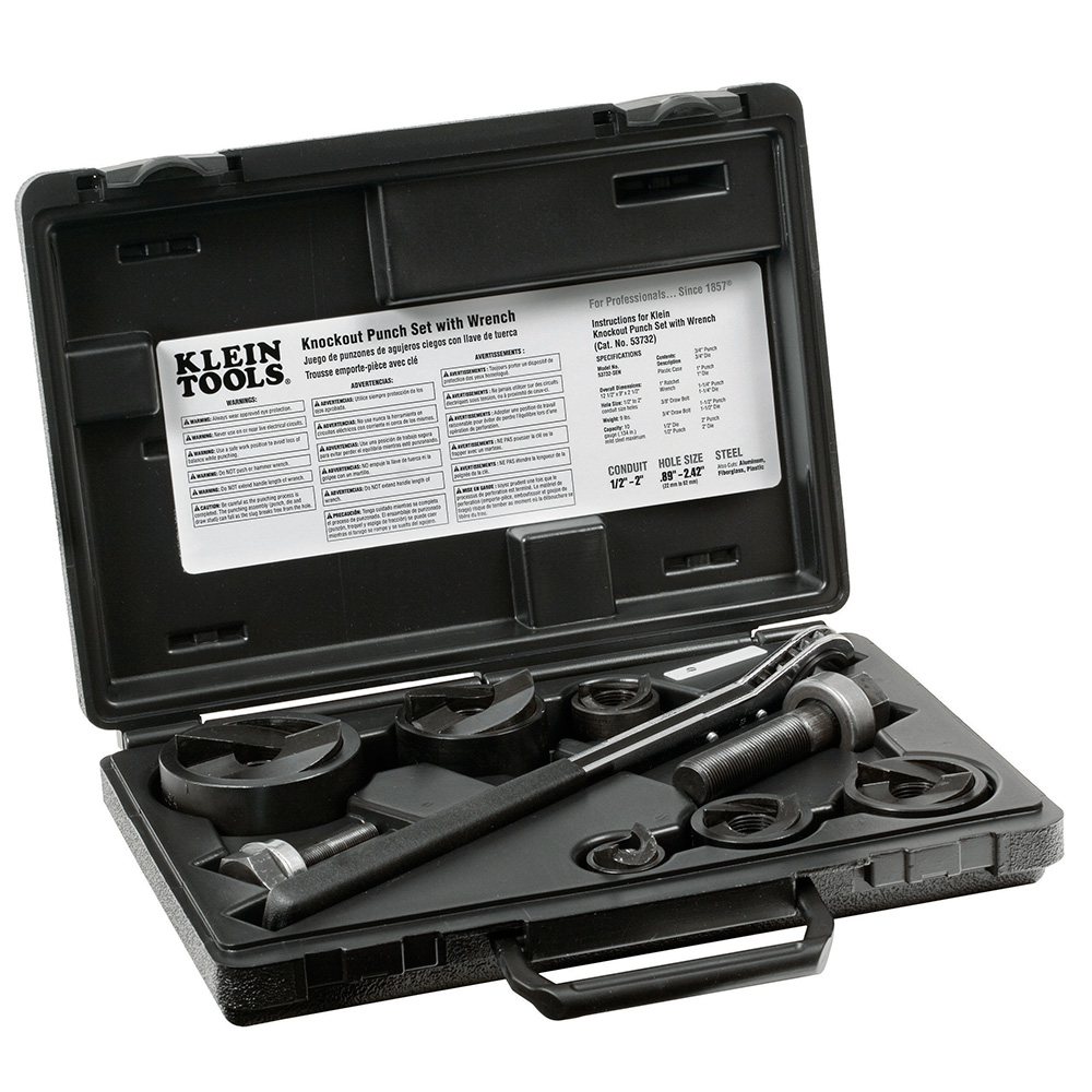 JUEGO DE SACABOCADOS 1/2" A 2", CON MATRACA, MARCA KLEIN TOOLS, MODELO 53732SEN