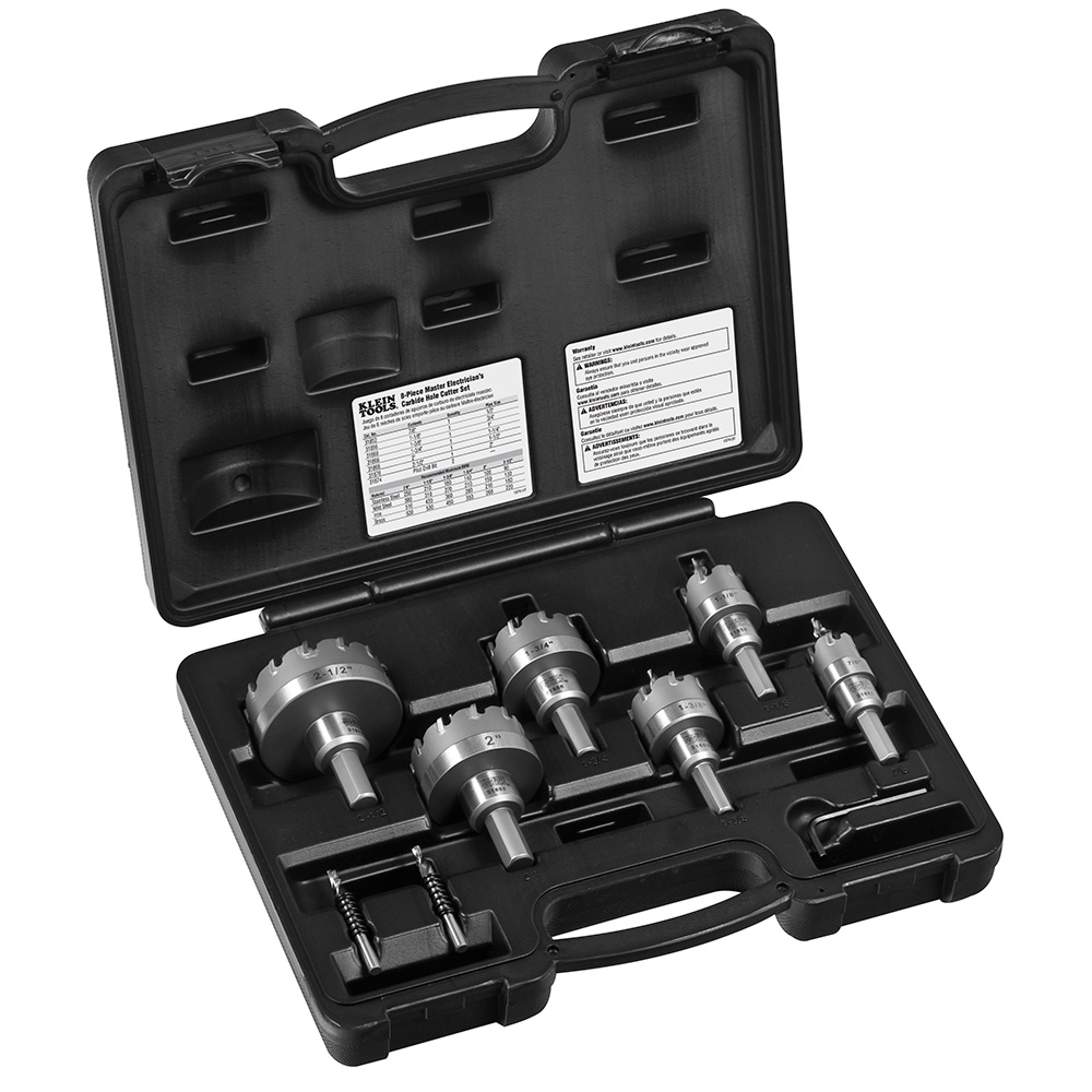 JUEGO DE SACABOCADOS DE 8 PIEZAS, DE 7/8" A 2-1/2", MARCA KLEIN TOOLS, MODELO 31873