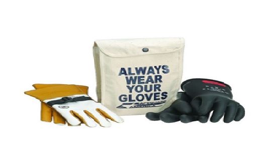 KIT DE GUANTES DIELECTRICOS CLASE 00 (500 V) TALLA 9, DE 11", MARCA CPA, MODELO GK-00-11-9