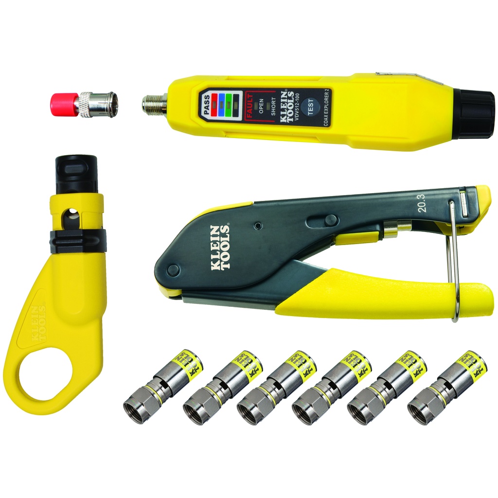KIT DE INSTALACION Y PRUEBA DE CABLE COAXIAL, MARCA KLEIN TOOLS, MODELO VDV002-818