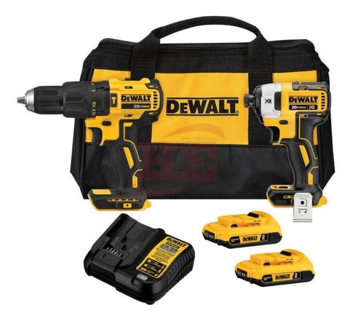 KIT DE TALADRO ROTACIONAL Y PERCUTOR, MARCA DEWALT, MODELO DCK223D2-B3/OBSOLETO