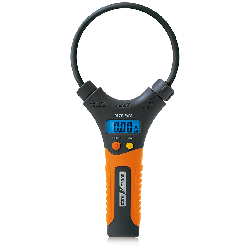 PINZA AMPERIMETRICA CON MORDAZA FLEXIBLES AC 3000A, MARCA HT, MODELO F3000