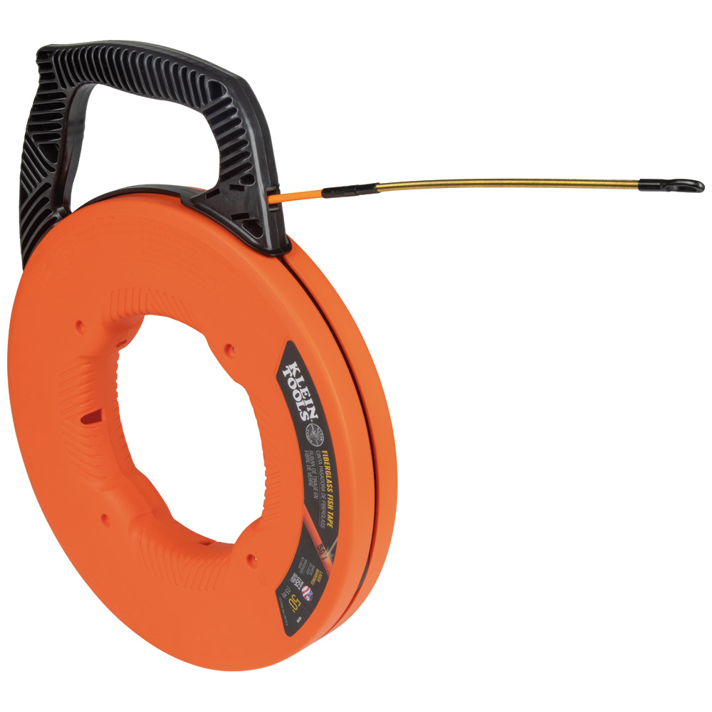 SONDA JALA CABLE DE FIBRA DE VIDRIO CON GUIA DE ACERO EN ESPIRAL DE 50 PIES (15 M), MARCA KLEIN TOOLS, MODELO 56350