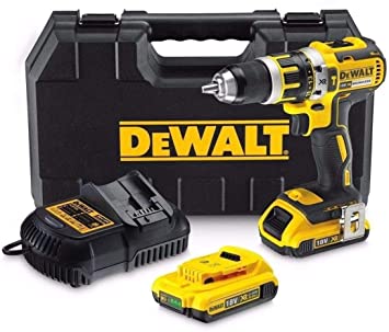 KIT DE TALADRO PERCUTOR/ATORNILLADOR INALAMBRICIO 1/2" 20V, 300W, MARCA DEWALT, MODELO DCD796D2-B3: 2 BAT 2AH + CARG + ESTUCHE