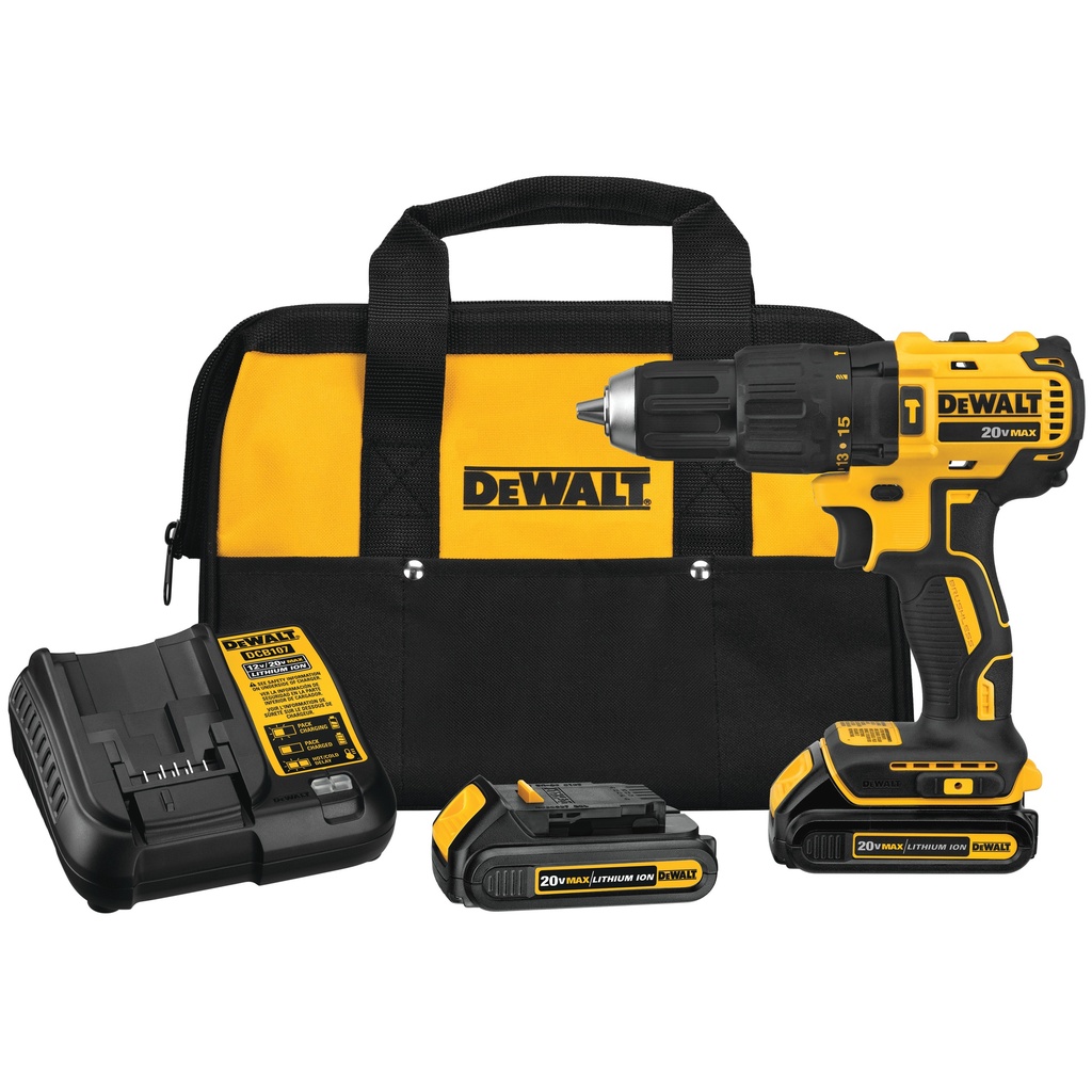 TALADRO Y PERCUTOR INALAMBRICO 1/2", MARCA DEWALT, MODELO DCD778C2