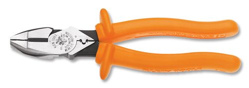 TENAZA DE CORTE LATERAL AISLADA 1000V DE 9", CON REMACHADORA, MARCA KLEIN TOOLS, MODELO D213-9NE-CR-INS