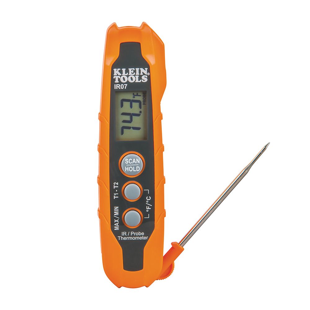 TERMOMETRO DOBLE INFRARROJO Y SONDA DE -40 A 300 °C, RELACION 8:1, MARCA KLEIN TOOLS, MODELO IR07