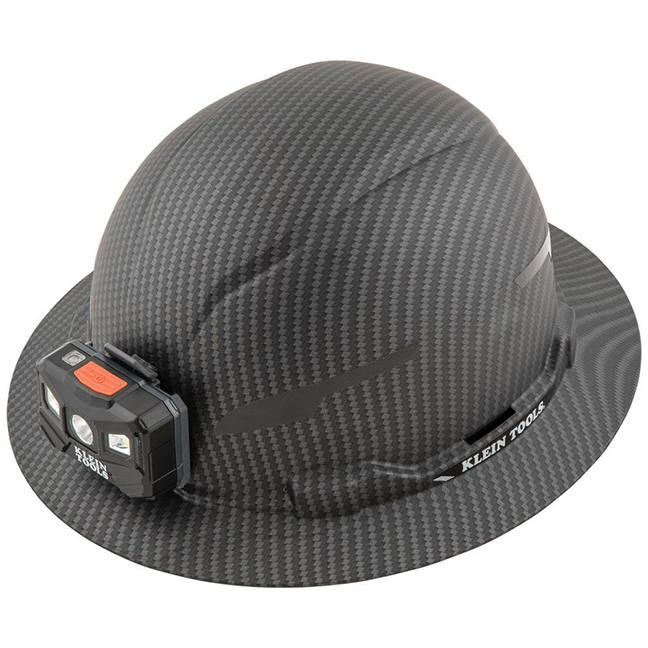 CASCO SIN VENTILACION, ALA COMPLETA CON LINTERNA FRONTAL RECARGABLE, MARCA KLEIN TOOLS, MODELO 60346