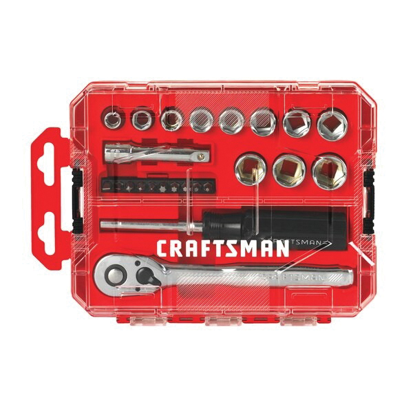 JUEGO DE CUBOS EN MILIMETROS DE 3/8 DE 24 PIEZAS, CRAFTSMAN CMMT12011