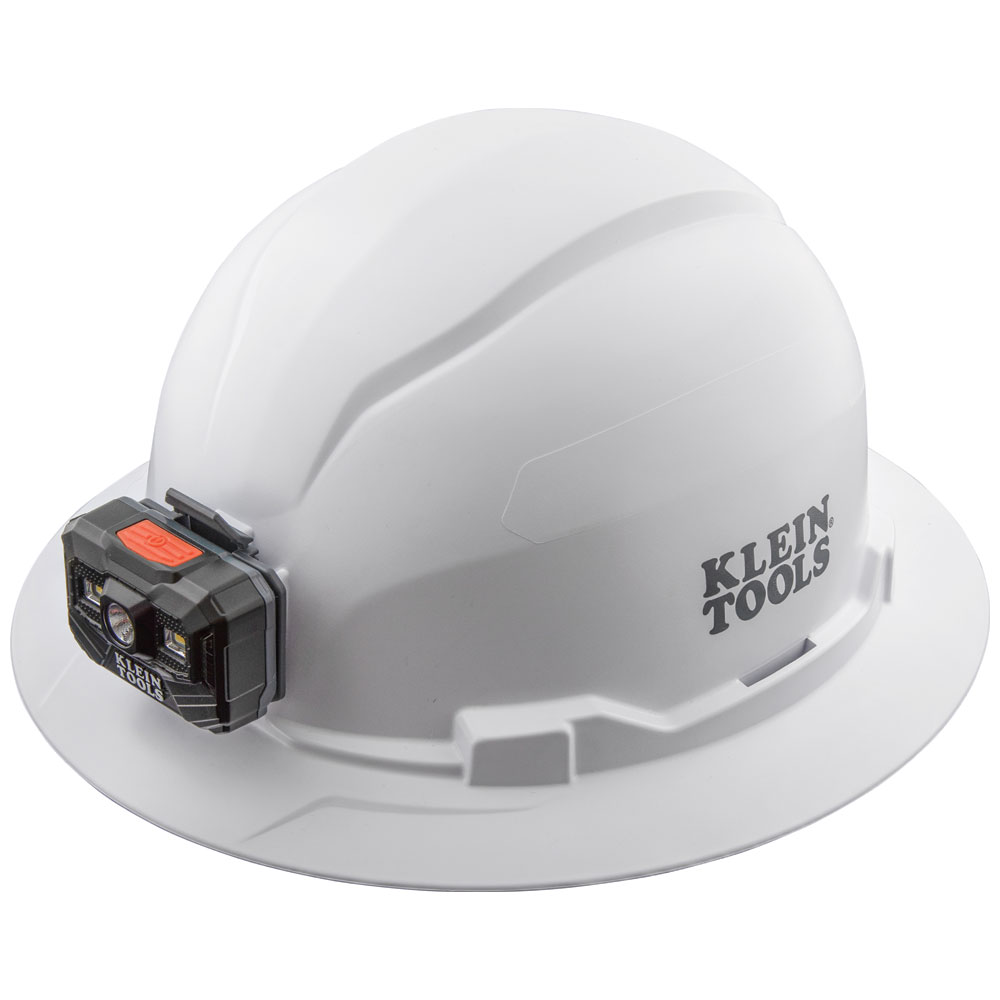 CASCO SIN VENTILACION, ALA COMPLETA CON LINTERNA FRONTAL RECARGABLE, MARCA KLEIN TOOLS, MODELO 60406RL