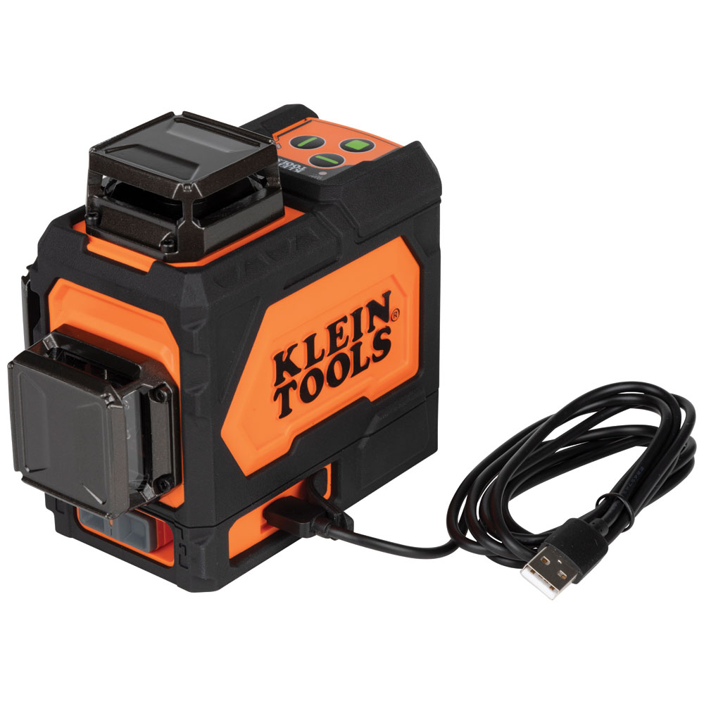 NIVEL LASER AUTONIVELANTE PLANO RECARGABLE DE COLOR VERDE, CON ESTUCHE RÍGIDO, KLEIN 93PLL
