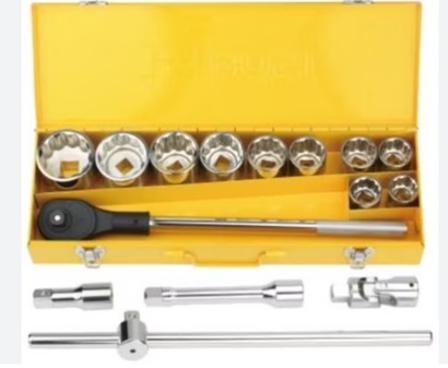 JUEGO DE HERRAMIENTAS DE CUBO DE 3/4 "DE ALTA RESISTENCIA DE 15 PIEZAS PARA REPARACIÓN DE AUTOMÓVILES, BOSI TOOLS BS512015