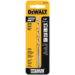 [DW1316G] BROCA PARA METAL, TITANIO 1/4", MARCA DEWALT, MODELO 1316G