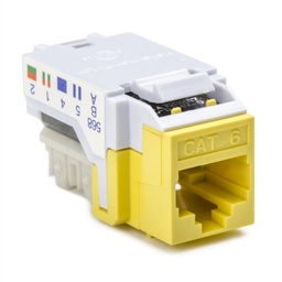 [H-RJ45FC6-YEL] DADO RJ45, CAT.6 UTP, NORMADO, COLOR AMARILLO, MARCA HELLERMANN TYTON