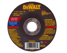 [DW44601] DISCO CORTE DE METAL 4 1/2" x 1/16" x 7/8", MARCA DEWALT, MODELO 44601