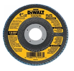[DW8309-AR(BR)] DISCO PARA LIJAR DE ZIRCONIO DE 4-1/2"X7/8", GRANO 80, PARA ACERO INOXIDABLE, MARCA DEWALT, MODELO DW8309-AR (BR)