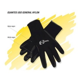 [CABEL03-0502-0201-09] GUANTES DE NYLON CON NITRILO COLOR NEGRO #9, MARCA CABEL, MODELO 03-0502-0201-09