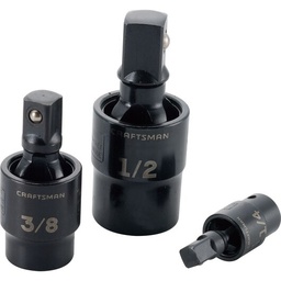 [CRAFTSMAN-CMMT57569] JUEGO DE JUNTAS UNIVERSALES DE IMPACTO, OXIDO NEGRO DE 1/4", 3/8" Y 1/2", MARCA CRAFTSMAN, MODELO CMMT57569